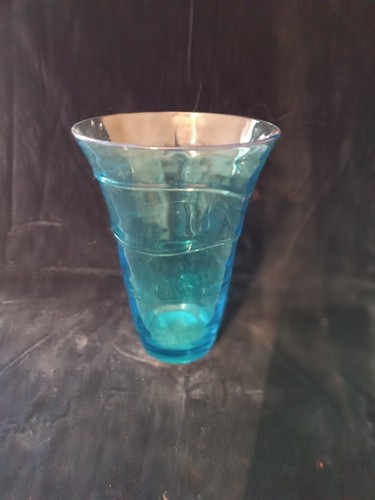 Vaso vetro azzurro - in, anni