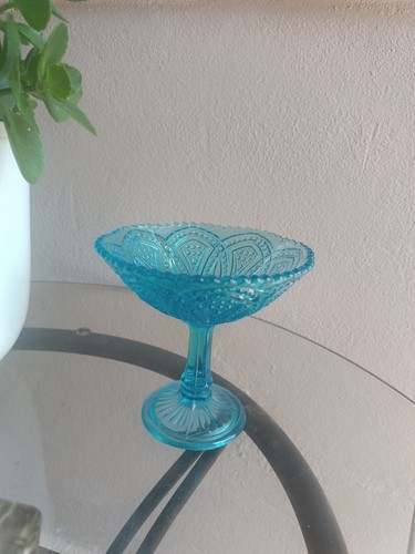 Vaso epoca vetro azzurro - d'epoca,