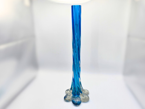 Vaso vintage vetro - blu, con