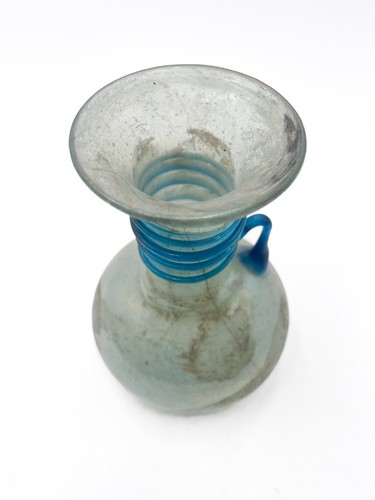 Vaso azzurro vetro scavo - vetro,