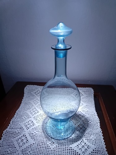 Bottiglia vetro azzurro h - in,